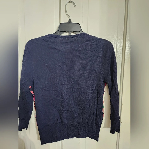 #058 Ann Taylor XS Flowery lightweight see thru button down cardigan - Picture 10 of 11